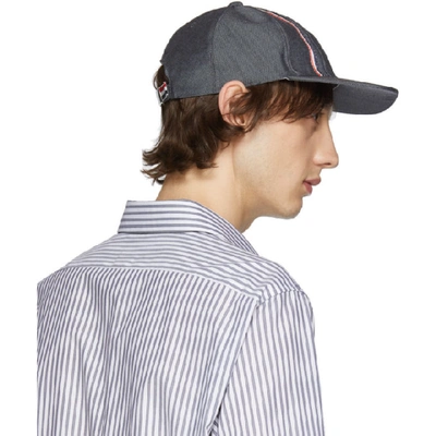 Shop Thom Browne Grey Baseball Cap In 035 Med Gry