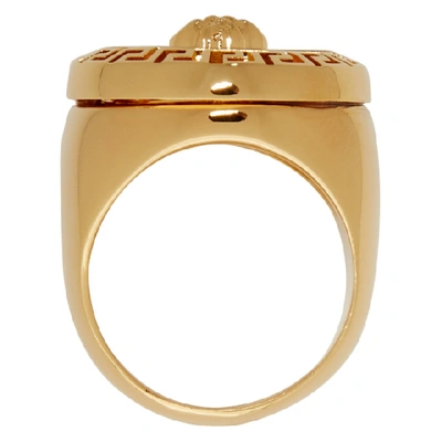 VERSACE 金色 AND 黑色 3D 希腊回纹美杜莎戒指