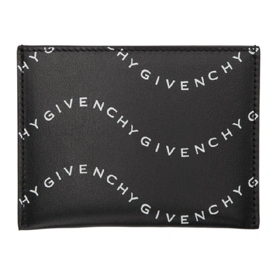 Shop Givenchy Black & White Wave Logo 3cc Card Holder