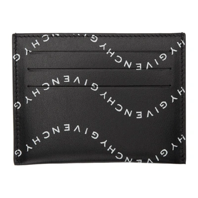 Shop Givenchy Black & White Wave Logo 3cc Card Holder