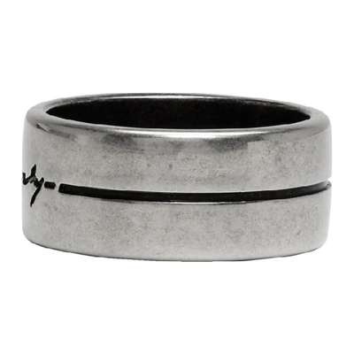Shop Givenchy Silver Signature Logo Ring