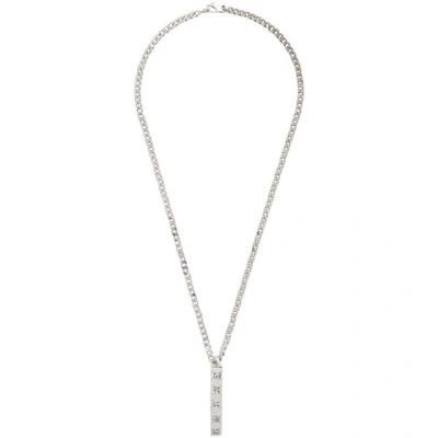 Shop Gucci Silver Ghost Bar Necklace In 0701 Silvr