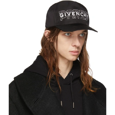 Shop Givenchy Black Logo Cap In 004 Blkwht