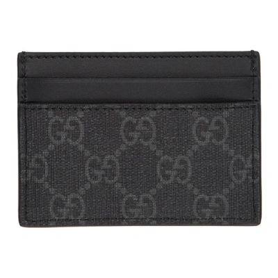 Shop Gucci Black Gg Supreme Wolf Card Holder In 9789 Blkred