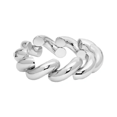 Shop Balenciaga Silver Loop Bracelet In 0926 Pallad