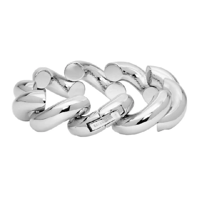 Shop Balenciaga Silver Loop Bracelet In 0926 Pallad