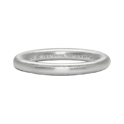 Shop Le Gramme Silver Brushed Le 5 Grammes Bangle Ring