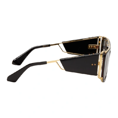 Shop Dita Black And Gold Souliner-one Sunglasses In Blackylwgld