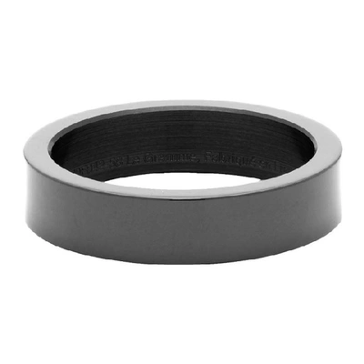 Shop Le Gramme Black Ceramic 'le 3 Grammes' Ribbon Ring