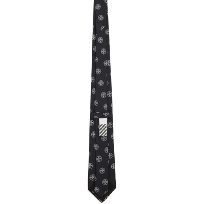 Shop Off-white Navy Off Cross Tie In 3201 Dkblwh