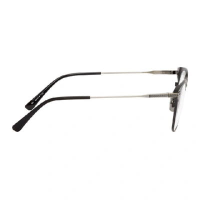 Shop Dita Black And Silver Union Square Glasses In Mattblack