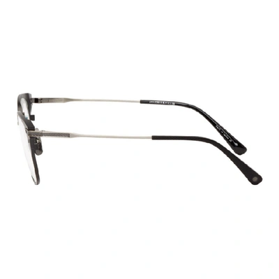 Shop Dita Black And Silver Union Square Glasses In Mattblack