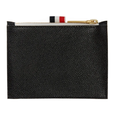 Shop Thom Browne Black And White Small Paper Label Coin Purse In 001 Black