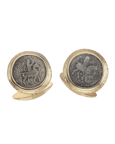 Shop Jorge Adeler Men's Ancient Azes Ii Coin 18k Gold Cufflinks In Yellow Gold
