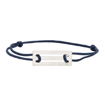 Shop Le Gramme Navy Cord Le 25/10g Bracelet In Marine