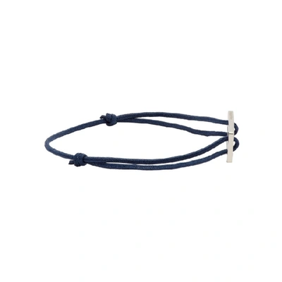 Shop Le Gramme Navy Cord Le 25/10g Bracelet In Marine