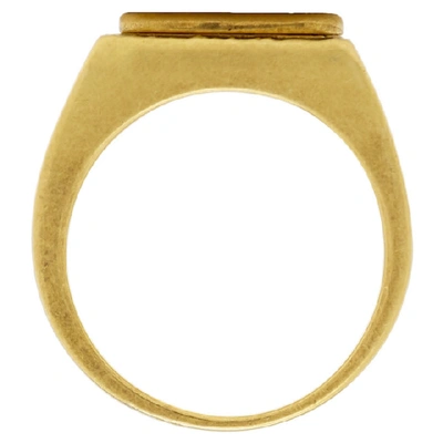 Shop Balenciaga Gold Bb Textured Ring