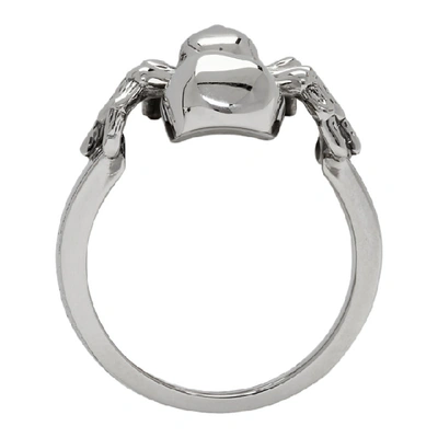 Shop Alexander Mcqueen Silver Spider Ring In 0446 Silver