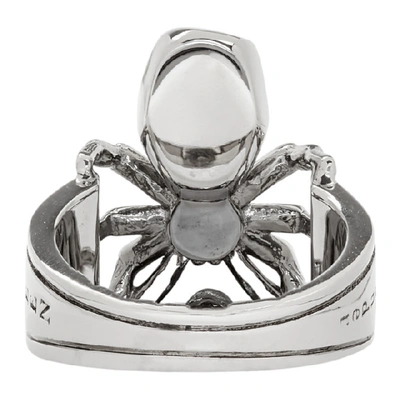 Shop Alexander Mcqueen Silver Spider Ring In 0446 Silver