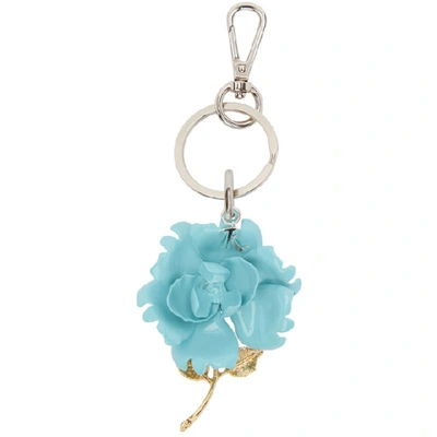 Shop Raf Simons Blue Rose Keychain In 00042 Ltblu