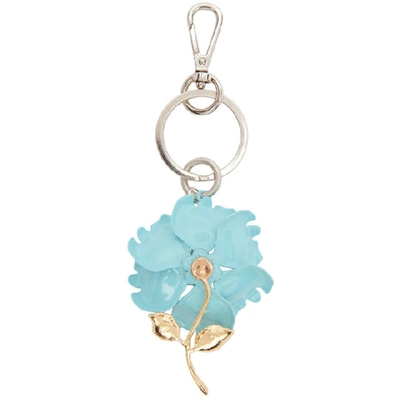 Shop Raf Simons Blue Rose Keychain In 00042 Ltblu