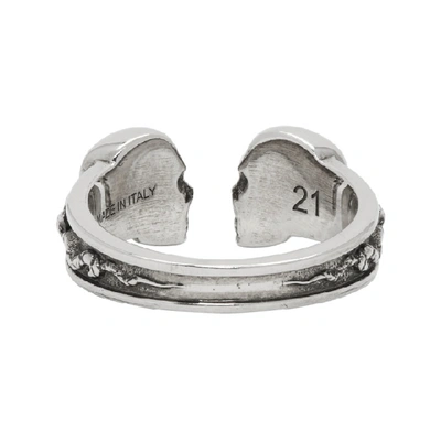 Shop Alexander Mcqueen Silver Skull Ring In 0446 Silver