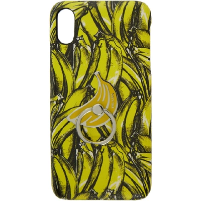 Shop Prada Yellow Banana Iphone Xs Max Case In Black