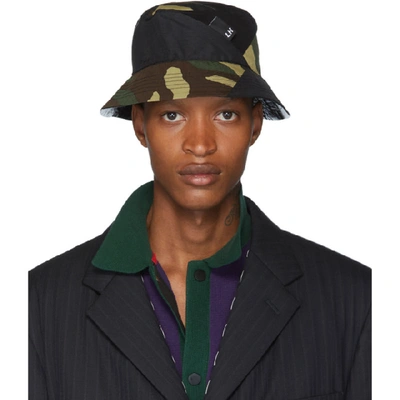 Shop Liam Hodges Reversible Black And Khaki Camo Hat