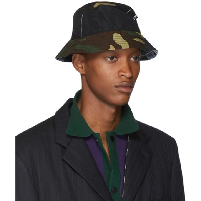 Shop Liam Hodges Reversible Black And Khaki Camo Hat