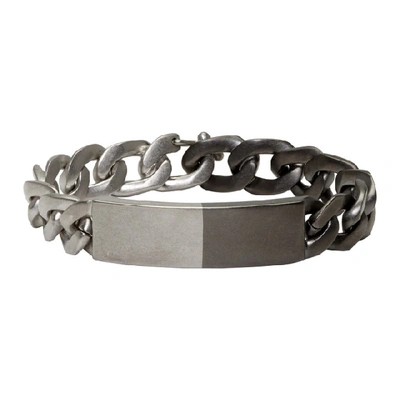 Shop Maison Margiela Silver And Black Chain-link Bracelet In 963 Slvr Bl