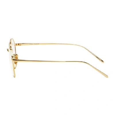 Shop Linda Farrow Luxe Gold 977 C8 Square Glasses In Yellowgold