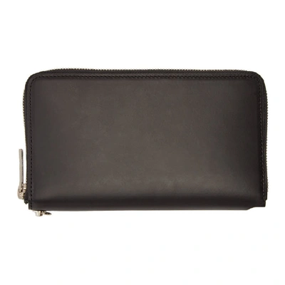 Shop Yohji Yamamoto Black Large Zip Wallet