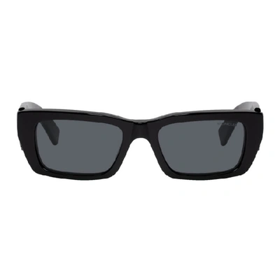 Shop Moncler Genius 8 Moncler Palm Angels Black Rectangular Sunglasses In 01a Black