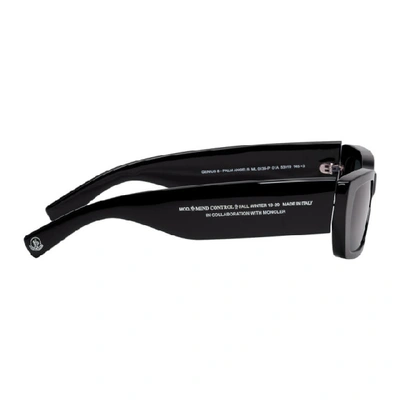 Shop Moncler Genius 8 Moncler Palm Angels Black Rectangular Sunglasses In 01a Black
