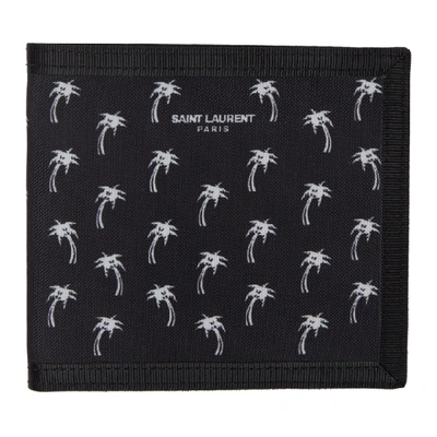 Shop Saint Laurent Black Palm Bifold Wallet In 1070 Nerobi