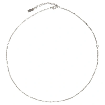 Shop Saint Laurent Silver Oxide Tube Necklace