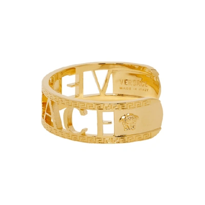 Shop Versace Gold Cold Metal Bracelet In D00h Gold