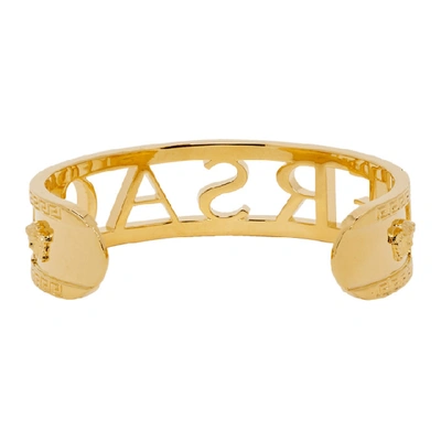 Shop Versace Gold Cold Metal Bracelet In D00h Gold