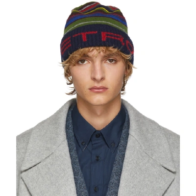 Shop Etro Multicolor Berreto Tricot Hat In 8000 Multi