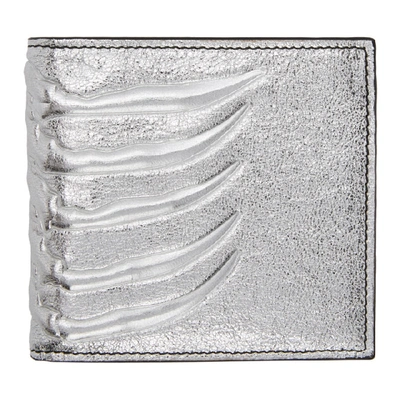 Shop Alexander Mcqueen Silver Rib Cage Wallet In 1401 Silver