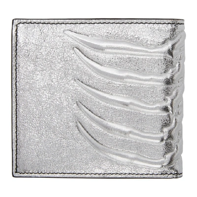 Shop Alexander Mcqueen Silver Rib Cage Wallet In 1401 Silver