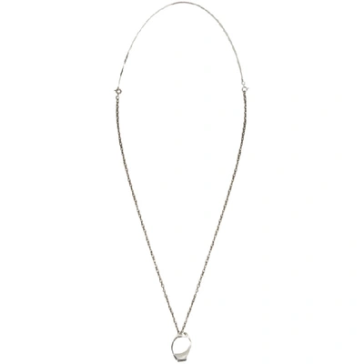 Shop Maison Margiela Silver Ring Necklace In 962 Silver