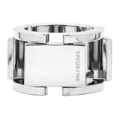 Shop Balenciaga Silver Flat Ring