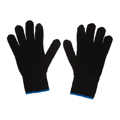 Shop Kenzo Black Tiger Crest Gloves In 99 - Black