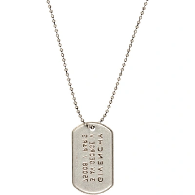 Shop Givenchy Silver Tag Necklace In 723-sivler