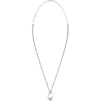 Shop Maison Margiela Silver Ring Necklace In 961 Silver