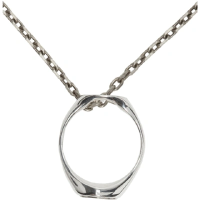 Shop Maison Margiela Silver Ring Necklace In 961 Silver