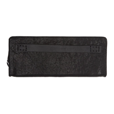 Shop Boris Bidjan Saberi Black Leather Zip-around Wallet
