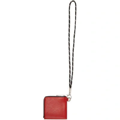 Shop Givenchy Black & Red Two-tone Neck Wallet Card Holder