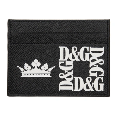 Shop Dolce & Gabbana Black Crown Card Holder In Hny47 Nero